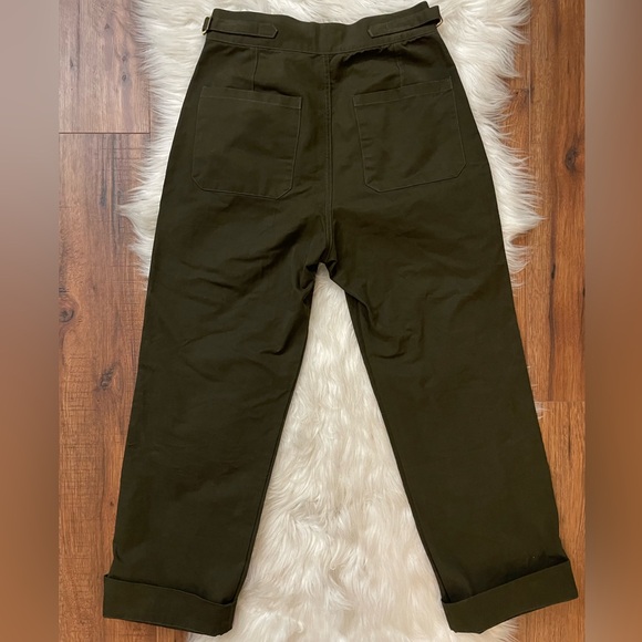 VTG NON STOCK British Army Style Double Pleated Trousers Army Green, Size 30 - Picture 5 of 14